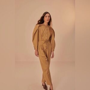 NWT Farm Rio tan Raglan Sleeve Jumpsuit L